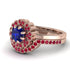 Double Halo Sapphire Cushion Bridal Set - Sharon No. 59 image 3