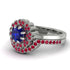 Double Halo Sapphire Cushion Bridal Set - Sharon No. 60 image 3