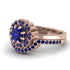 Double Halo Sapphire Cushion Bridal Set - Sharon No. 74 image 3