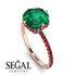 Double Hidden Halo Emerald Engagement Ring - Angelina No. 50 image 2