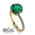 Double Hidden Halo Emerald Engagement Ring - Angelina No. 4 image 2