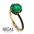 Double Hidden Halo Emerald Engagement Ring - Angelina No. 34 image 2