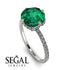 Double Hidden Halo Emerald Engagement Ring - Angelina No. 6 image 2