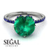 Double Hidden Halo Emerald Engagement Ring - Angelina No. 66 image 3