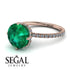 Double Hidden Halo Emerald Engagement Ring - Angelina No. 5 image 10