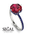 Double Hidden Halo Ruby Engagement Ring - Angelina No. 72 image 2