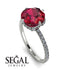 Double Hidden Halo Ruby Engagement Ring - Angelina No. 12 image 2