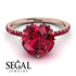 Double Hidden Halo Ruby Engagement Ring - Angelina No. 56 image 3