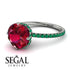 Double Hidden Halo Ruby Engagement Ring - Angelina No. 27 image 10