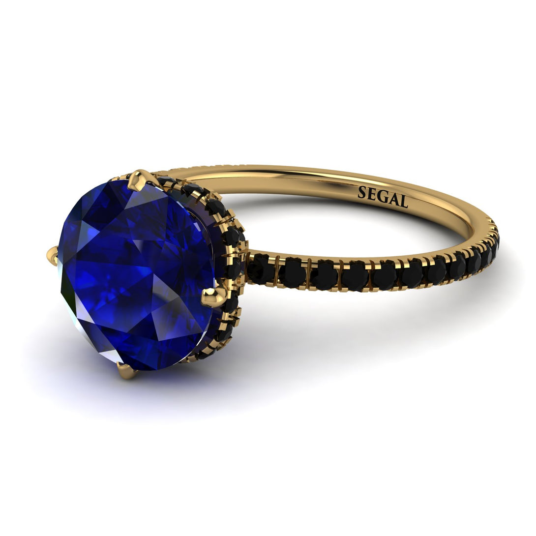 Double Hidden Halo Sapphire Engagement Ring - Angelina No. 43