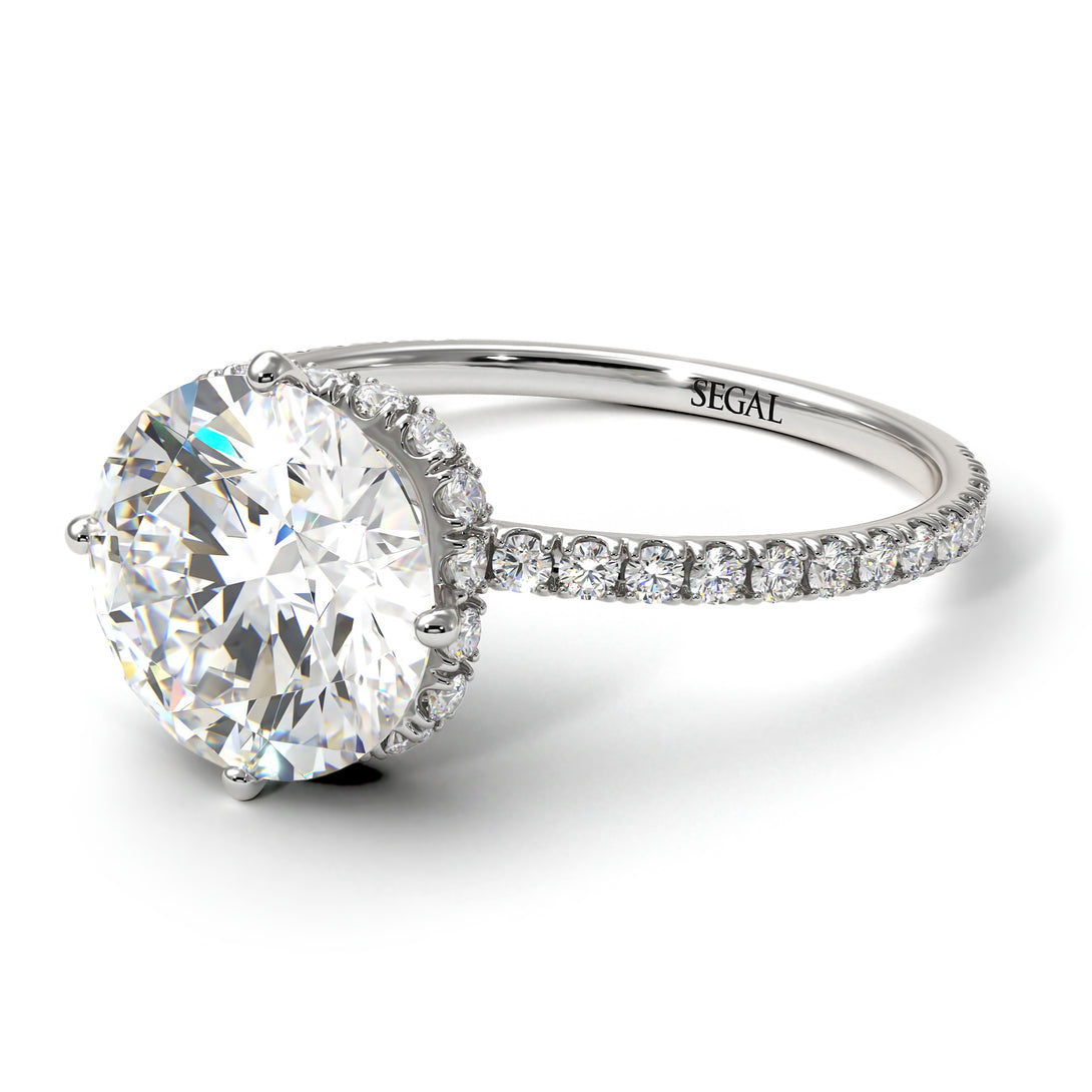 Double Hidden Halo Diamond Engagement Ring - Angelina No. 3