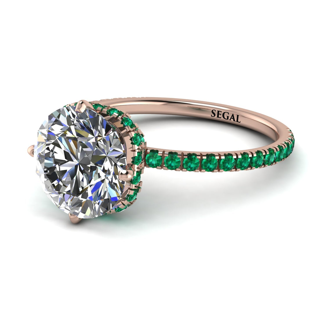 Double Hidden Halo Diamond Engagement Ring - Angelina No. 17
