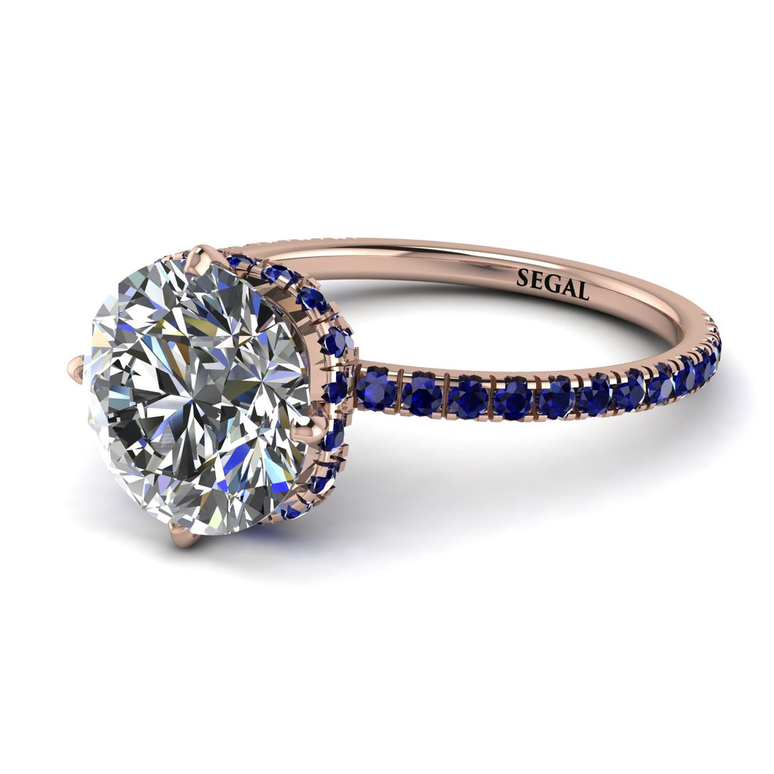 Double Hidden Halo Diamond Engagement Ring - Angelina No. 62