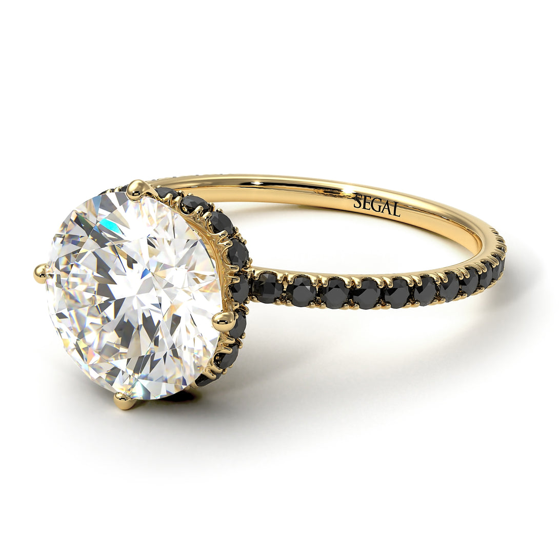 Double Hidden Halo Diamond Engagement Ring - Angelina No. 31