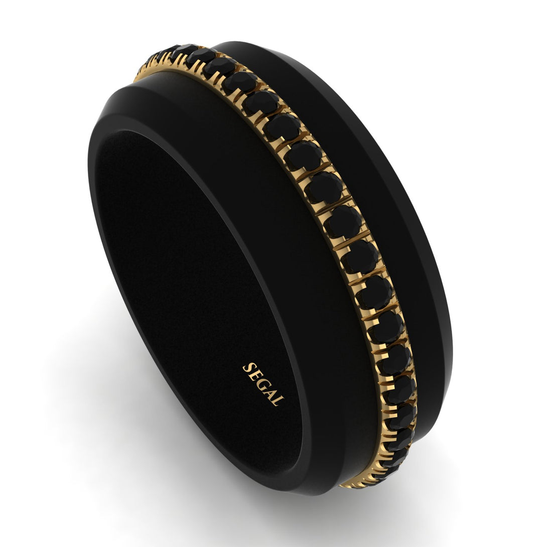Elegant Men's Black Diamond Black Ring - Jayden No. 4