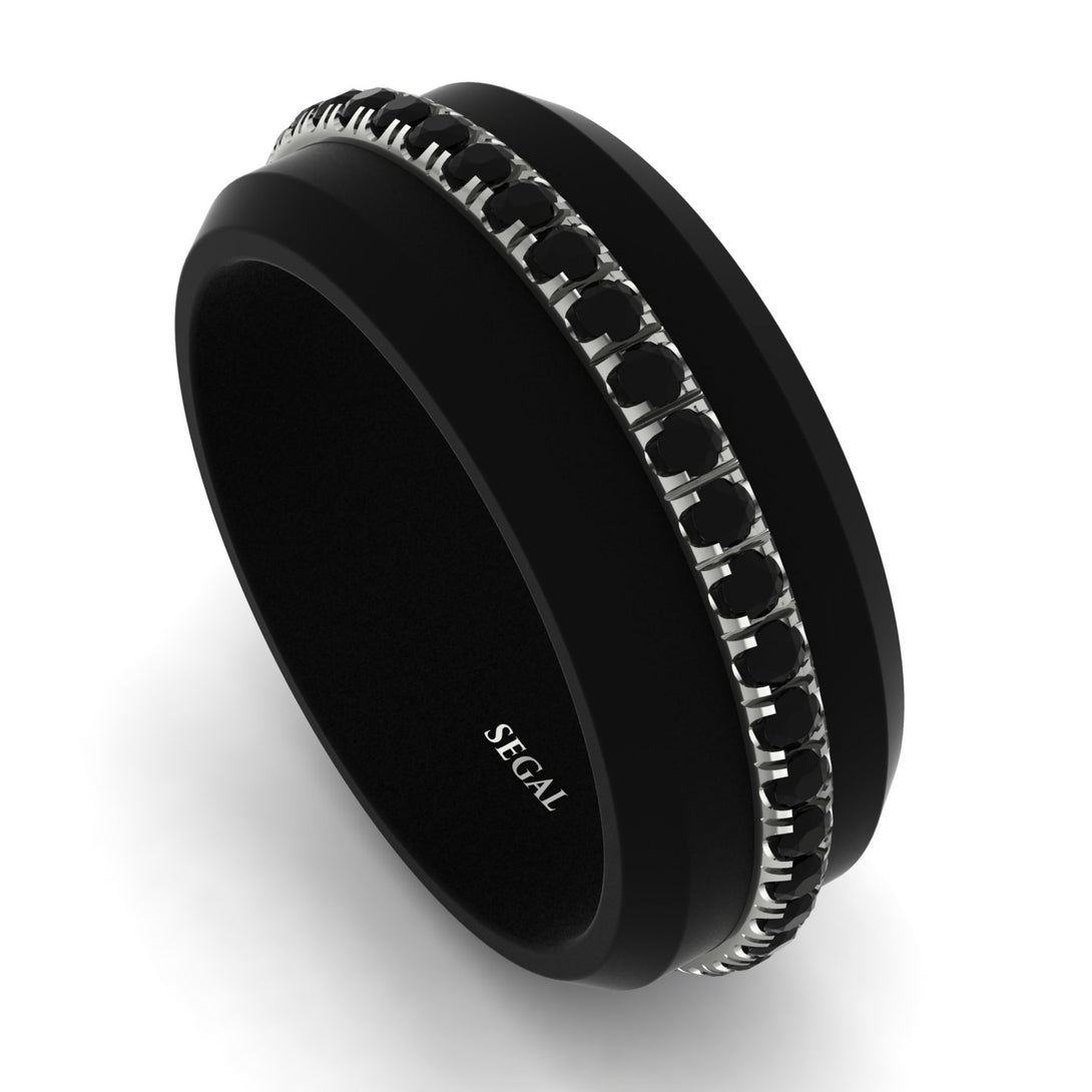 Elegant Men's Black Diamond Black Ring - Jayden No. 6