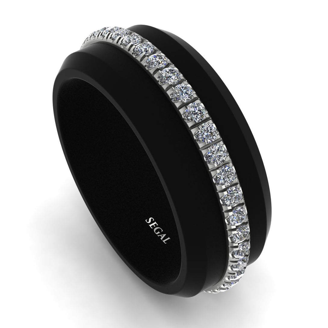 Elegant Men's Diamond Black Ring - Jayden No. 3