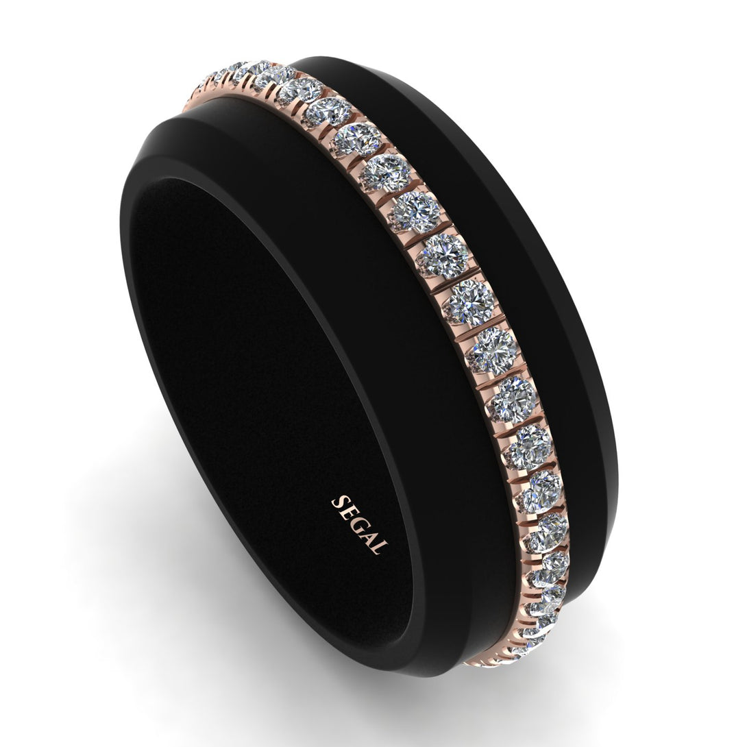 Elegant Men's Diamond Black Ring - Jayden No. 2