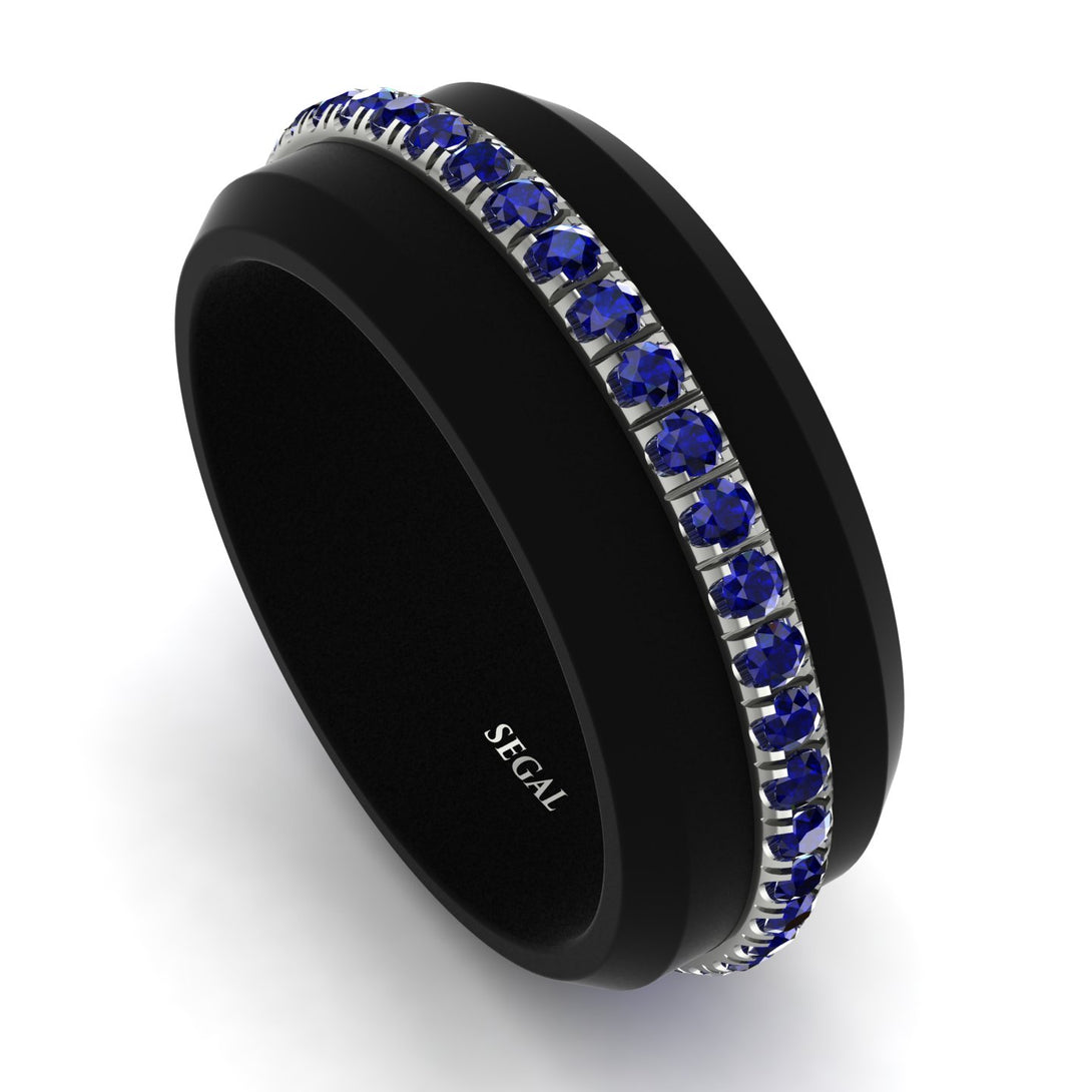Elegant Men's Sapphire Black Ring - Jayden No. 12