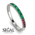 Emerald Cut Emerald Milgrain Eternity Ring - Teagan No. 51 image 10