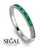 Emerald Cut Emerald Milgrain Eternity Ring - Teagan No. 6 image 10