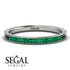 Emerald Cut Emerald Milgrain Eternity Ring - Teagan No. 36 image 2