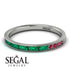 Emerald Cut Emerald Milgrain Eternity Ring - Teagan No. 51 image 3