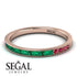 Emerald Cut Emerald Milgrain Eternity Ring - Teagan No. 50 image 3