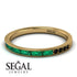 Emerald Cut Emerald Milgrain Eternity Ring - Teagan No. 34 image 3
