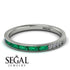 Emerald Cut Emerald Milgrain Eternity Ring - Teagan No. 6 image 3