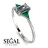 Emerald Cut Diamond With Triangles Ring - Remi No. 18 image 2