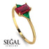 Emerald Cut Ruby With Triangles Ring - Remi No. 25 image 2