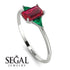 Emerald Cut Ruby With Triangles Ring - Remi No. 27 image 2