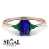 Emerald Cut Sapphire With Triangles Ring - Remi No. 29 image 4