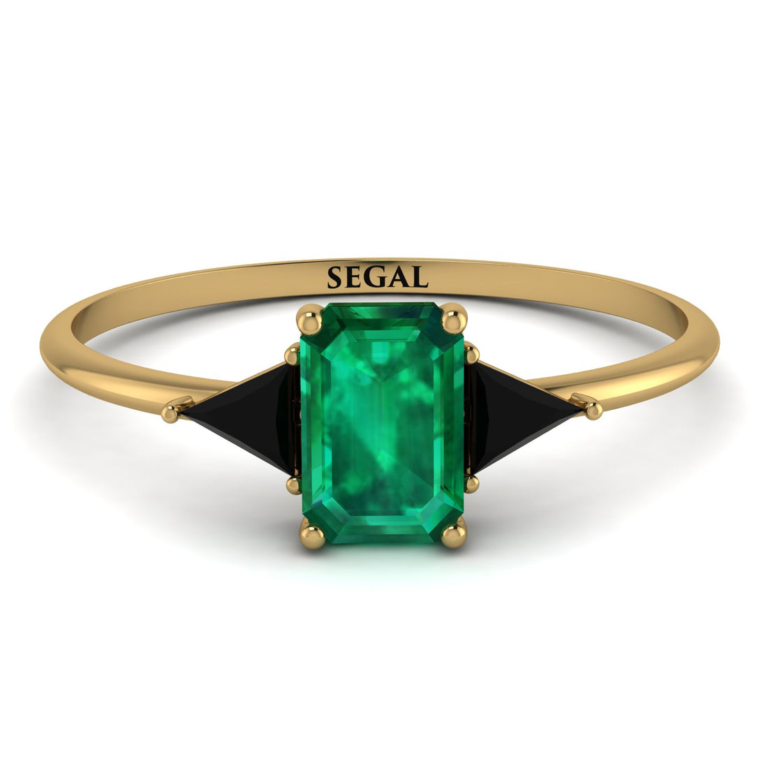 Emerald Cut Emerald With Triangles Ring - Remi No. 34