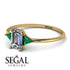 Emerald Cut Diamond With Triangles Ring - Remi No. 16 image 3