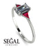 Emerald Cut Diamond With Triangles Ring - Remi No. 48 image 2