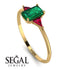 Emerald Cut Emerald With Triangles Ring - Remi No. 49 image 2
