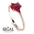 Emerald Cut Ruby With Triangles Ring - Remi No. 56 image 2