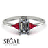 Emerald Cut Diamond With Triangles Ring - Remi No. 48 image 4