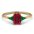 Emerald Cut Ruby With Triangles Ring - Remi No. 25 image 1