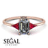 Emerald Cut Diamond With Triangles Ring - Remi No. 47 image 4