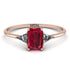 Emerald Cut Ruby With Triangles Ring - Remi No. 11 image 1