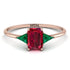 Emerald Cut Ruby With Triangles Ring - Remi No. 26 image 1