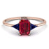 Emerald Cut Ruby With Triangles Ring - Remi No. 71 image 1