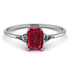 Emerald Cut Ruby With Triangles Ring - Remi No. 12 image 1