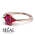 Emerald Cut Ruby With Triangles Ring - Remi No. 56 image 3