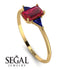 Emerald Cut Ruby With Triangles Ring - Remi No. 70 image 2