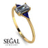Emerald Cut Diamond With Triangles Ring - Remi No. 61 image 2