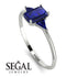Emerald Cut Sapphire With Triangles Ring - Remi No. 75 image 2
